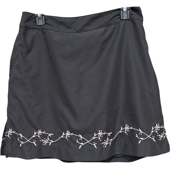 Izod Women Golf Tennis Skort Skirt 12 Pink Black Embroidered Extra Dry Active - Picture 1 of 7